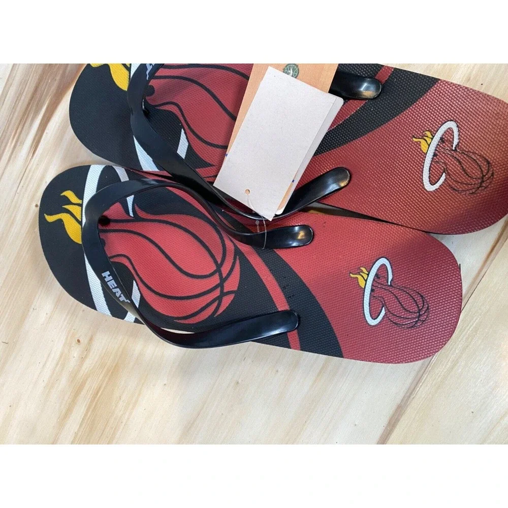 Miami Heat NBA Basketball Flip Flops Team Colors New With Tags Various‎ Sizes